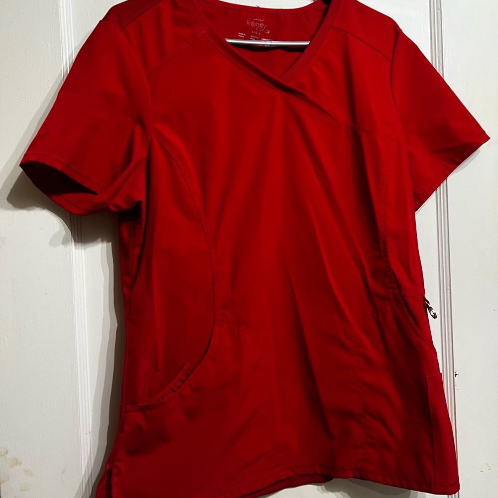 Cherokee Infinity Wrap Scrub Top